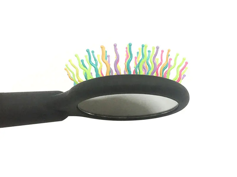 Kvinner Rainbow Black Ball Tips Myk Touch Detangling Cushion Hair Brush