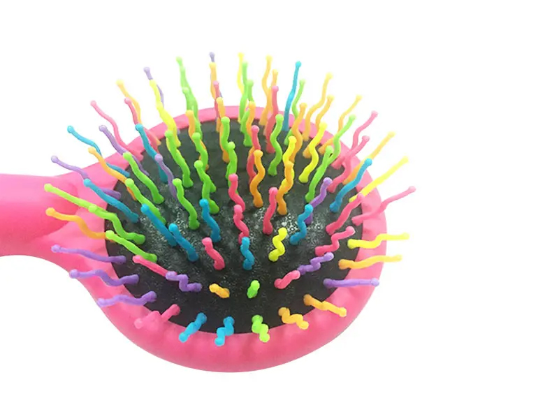 Kvinner Rainbow Black Ball Tips Myk Touch Detangling Cushion Hair Brush